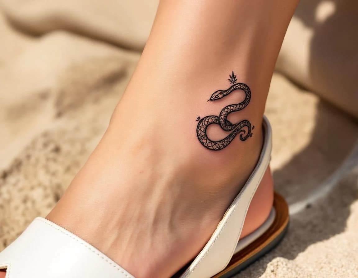 Ankle & Foot Tattoos - AI tattoo design placement example